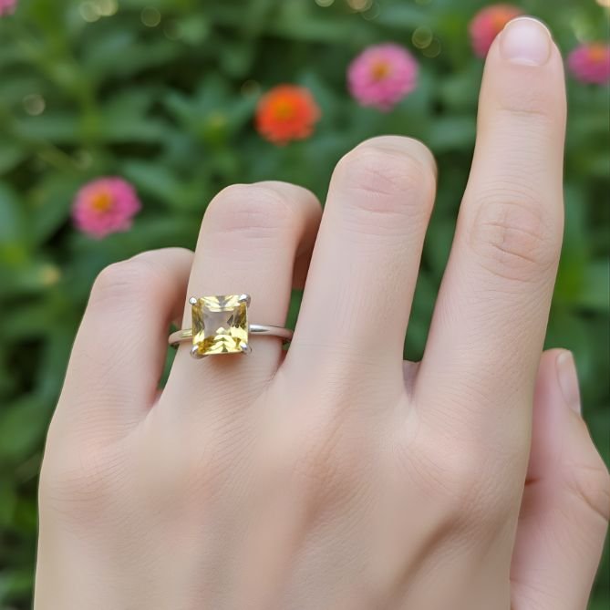 Citrine Cut Piece Ring