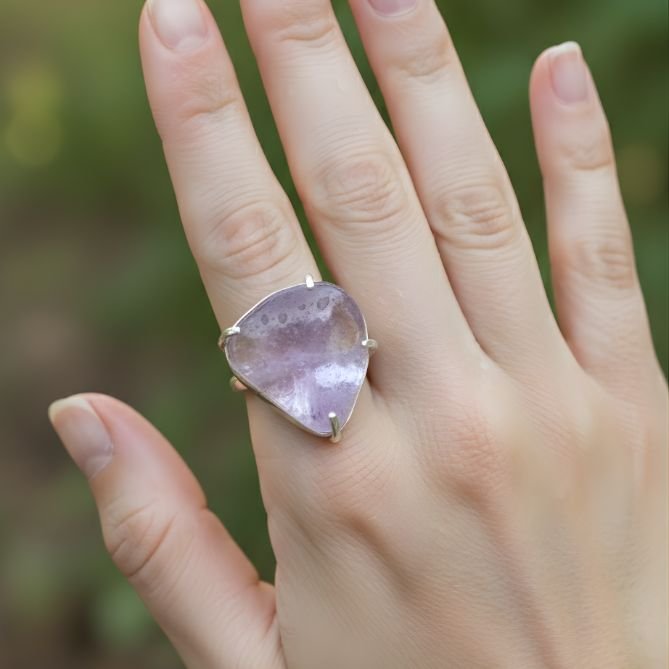 Clear Quartz Ring in silver