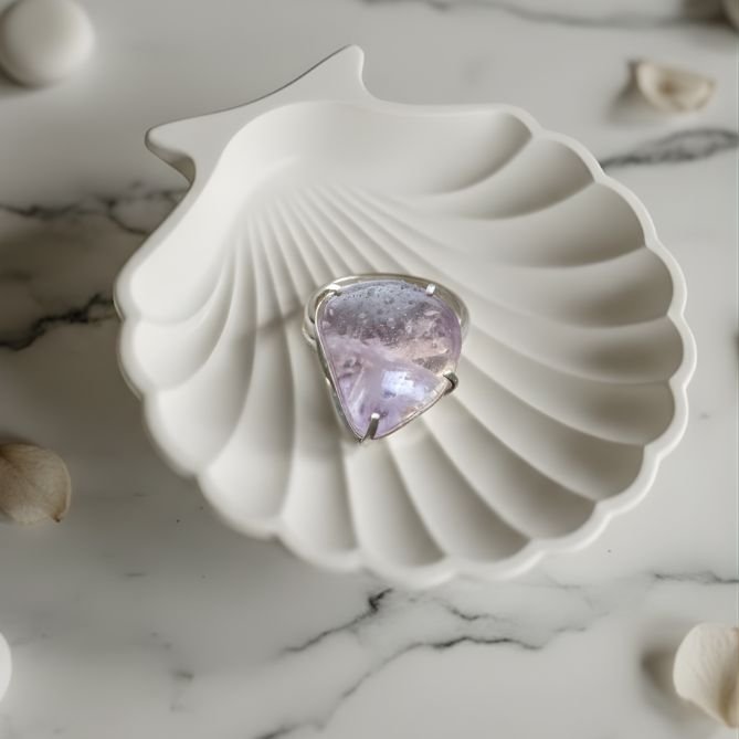 Clear Quartz Ring in silver