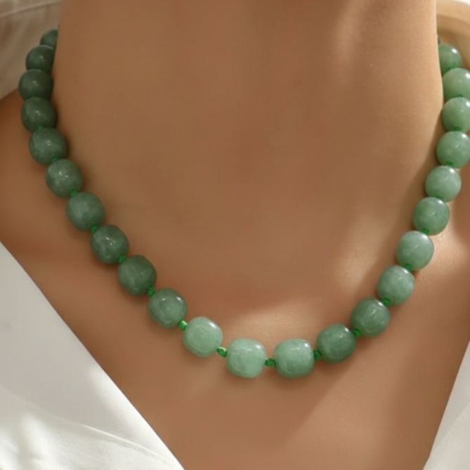 Green Aventurine Mini Tumble Necklace