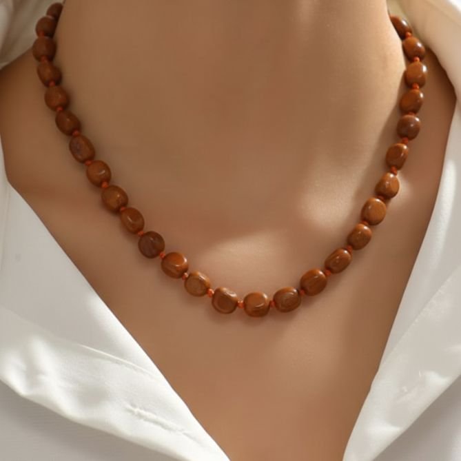 Red Jasper Mini Tumble Necklace