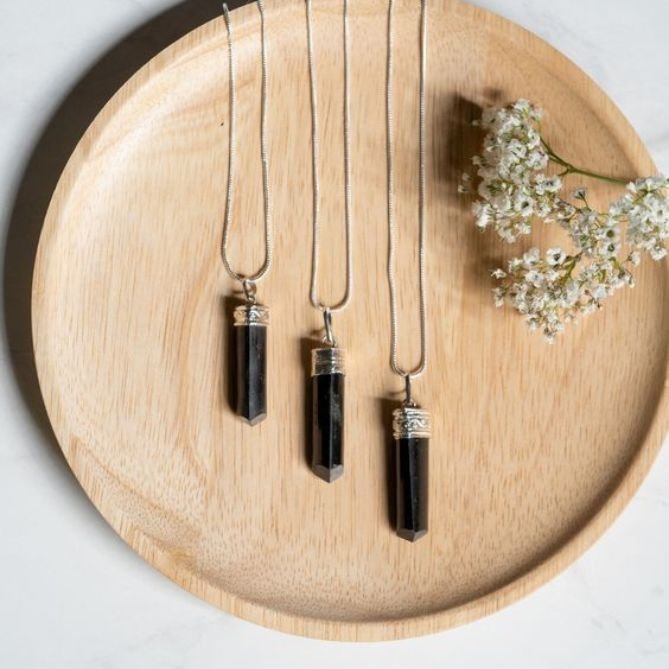 Black Tourmaline Pendant  (Prices may vary depending on the size of the pendant stone.)